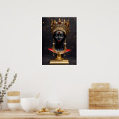 恵威厳のあるみ:金ゴールド・クラウンの黒人女性 ポスター (キッチン)