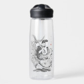 恵比寿 - 漁業と商売の神 (水墨画) ウォーターボトル (正面)