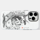 恵比寿 - 漁業と商売の神 (水墨画) Case-Mate iPhoneケース (裏面 (横))