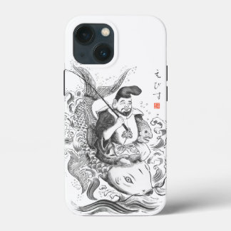 恵比寿 - 漁業と商売の神 (水墨画) iPhone 13 MINIケース