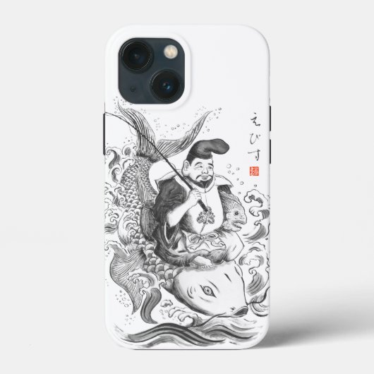 恵比寿 - 漁業と商売の神 (水墨画) Case-Mate iPhoneケース (裏面)