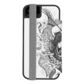 恵比寿 - 釣りと商業の神（墨絵） INCIPIO iPhoneウォレットケース (フォリオ裏面)