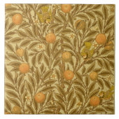 恵良ビクトリアン年オレンジ色の果実が花鳥模様 タイル (正面)