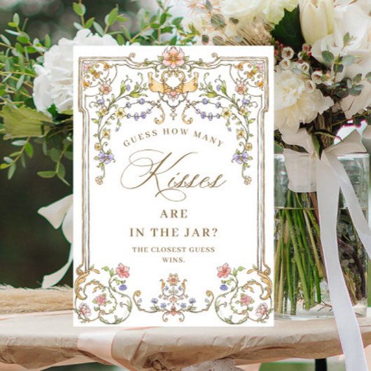 恵華美ビクトリアンフローラブライダルシャワー標識 ポスター