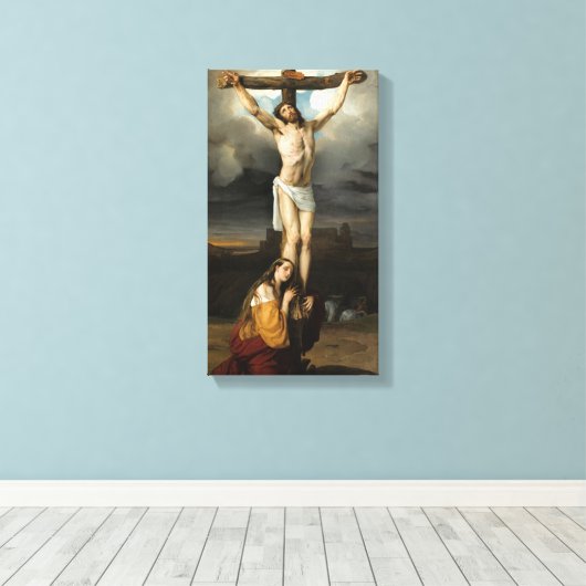 悔い改めたマグダレネと十字架の足 キャンバスプリント (インサイチュ (ウッドフロア))