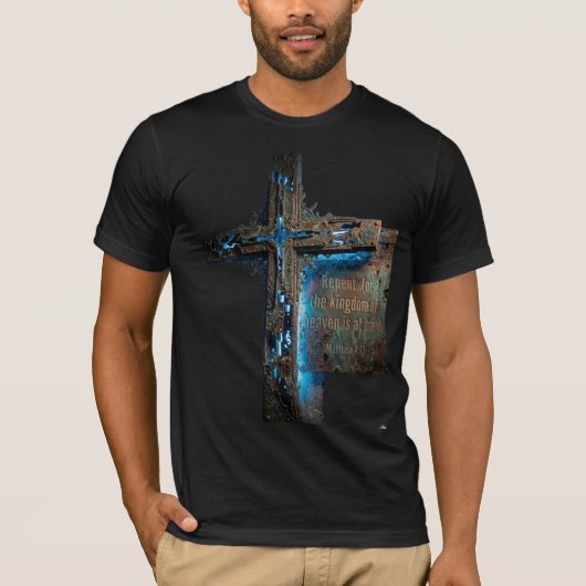 悔い改めよ – 天の国を十字架Tシャツ Tシャツ (正面)