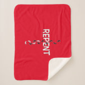 悔い改める足跡の十字 シェルパブランケット (正面)