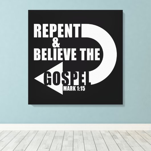 悔い改め信じと福音:イエス・キリスト教の信仰 キャンバスプリント (インサイチュ (ウッドフロア))