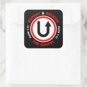 悔い改め信じと福音:イエス・キリスト教の信仰 スクエアシール (バッグ)