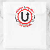 悔い改め信じと福音：イエス・キリスト教の信仰 スクエアシール (バッグ)