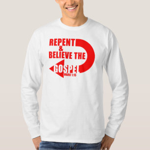 悔い改め信じと福音：イエス・キリスト教の信仰 Tシャツ