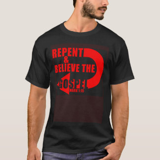 悔い改め、福音を信じよ イエス キリスト教の信仰 Tシャツ