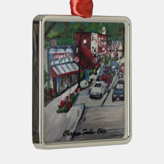 悔しさは場面Ornamnentオハイオ州の通り下ります メタルオーナメント (右)