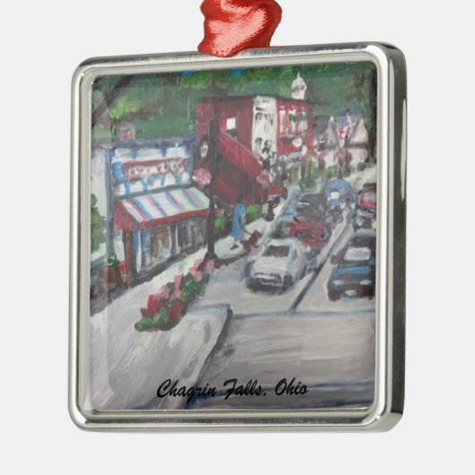 悔しさは場面Ornamnentオハイオ州の通り下ります メタルオーナメント (左)