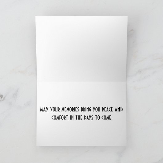 悔やみや弔慰あなたの時間で失い思い出を大切にする カード (内部)