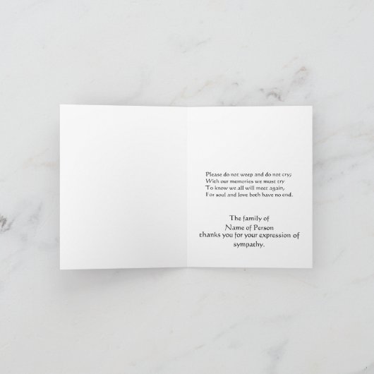 悔やみや弔慰ありがとうご家族 サンキューカード (内部)