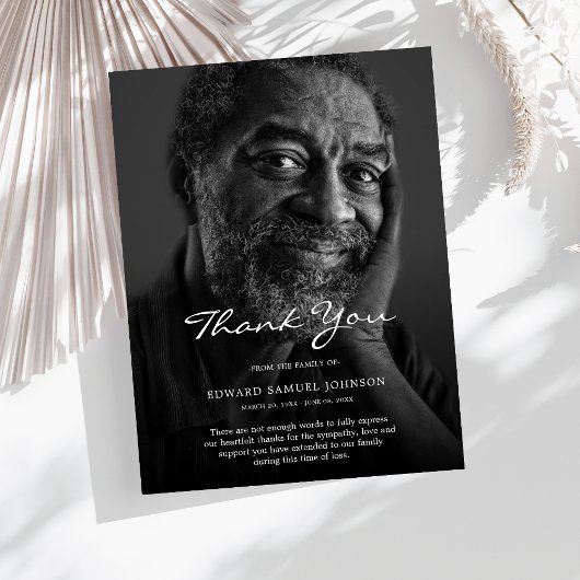 悔やみや弔慰ありがとうカスタムお葬儀写真 ポストカード