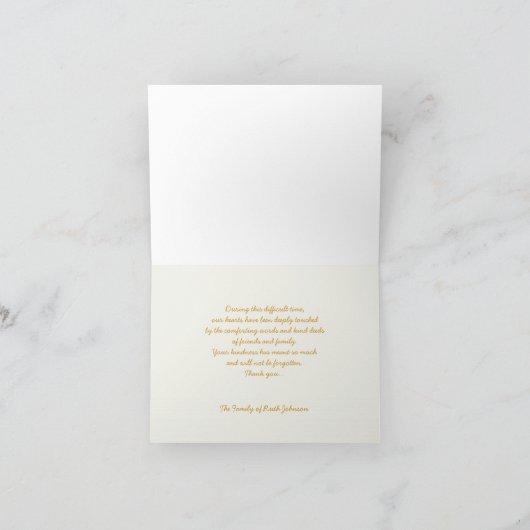 悔やみや弔慰ありがとうノートカード – - Tulip サンキューカード (内部)