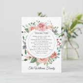 悔やみや弔慰ありがとう水の色フローラ詩の写真 サンキューカード (スタンド正面)