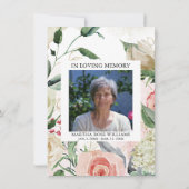 悔やみや弔慰ありがとう水の色フローラ詩の写真 サンキューカード (裏面)