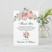 悔やみや弔慰ありがとう水彩ピンクの愛の思い出 サンキューカード (スタンド正面)