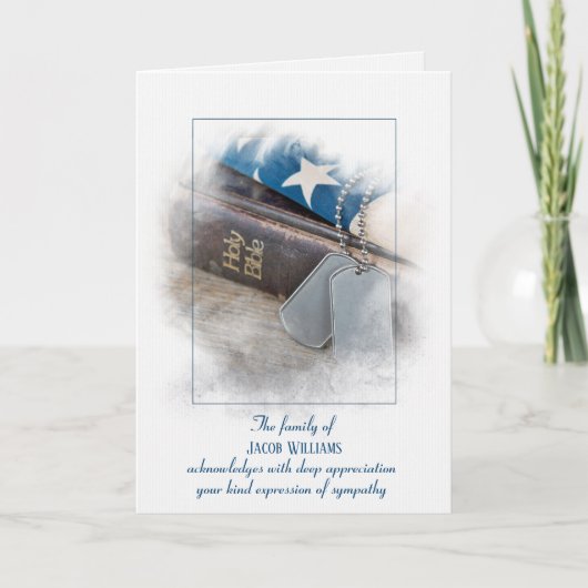 悔やみや弔慰ありがとう犬のタグとバイブルカード カード (正面)