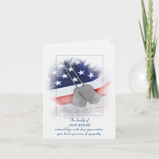 悔やみや弔慰ありがとう犬のタグのフラグのカード カード (正面)