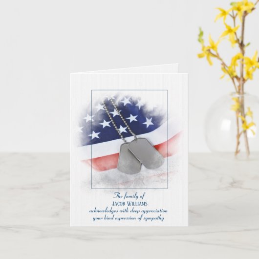 悔やみや弔慰ありがとう犬のタグのフラグのカード カード (黄色い花)