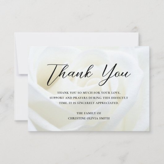 悔やみや弔慰ありがとう葬儀フローラ死別 サンキューカード (正面)