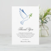 悔やみや弔慰ありがとう葬式Dove死別 招待状 (スタンド正面)