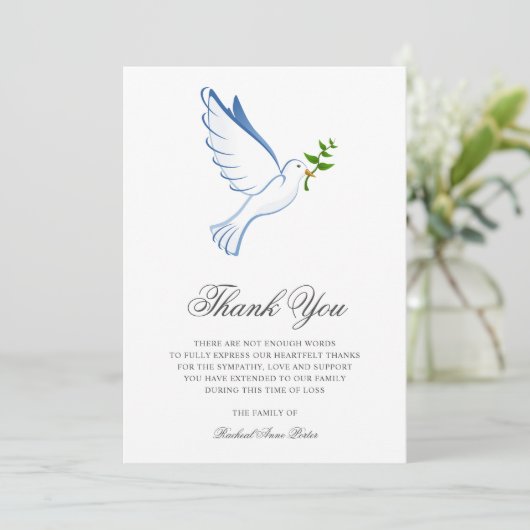 悔やみや弔慰ありがとう葬式Dove死別 招待状 (スタンド正面)