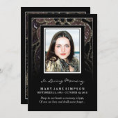 悔やみや弔慰ありがとう記念写真カード 招待状 (正面/裏面)