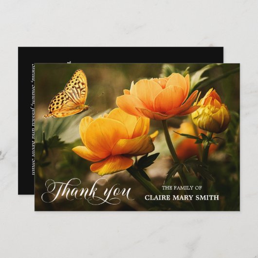 悔やみや弔慰ありがとう記念葬儀写真 サンキューカード (正面/裏面)