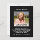 悔やみや弔慰ありがとう記念葬儀写真 サンキューカード (裏面)