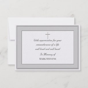 悔やみや弔慰ありがとうSimplistic Card 招待状