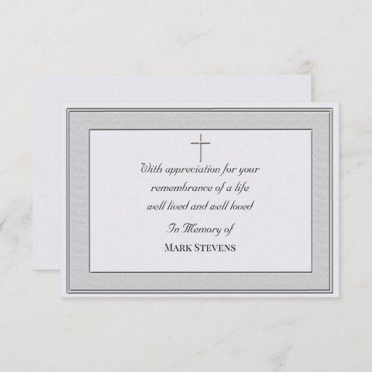 悔やみや弔慰ありがとうSimplistic Card (Textures) 招待状 (正面/裏面)