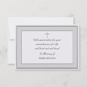 悔やみや弔慰ありがとうSimplistic Card (Textures) 招待状