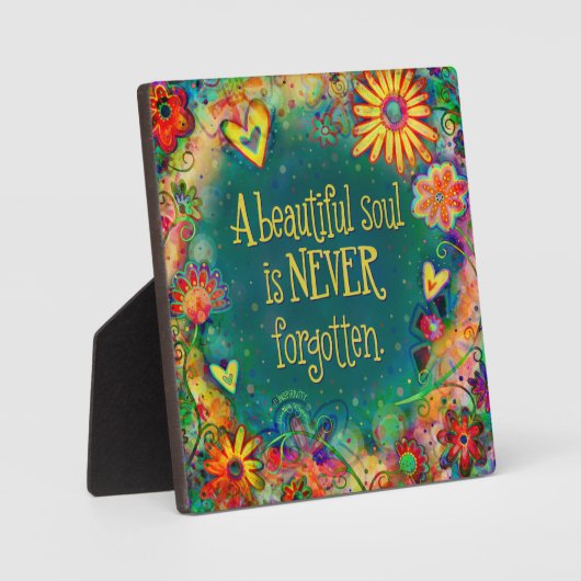 悔やみや弔慰かわいらしビューティフルソウル引用文 フォトプラーク (正面)