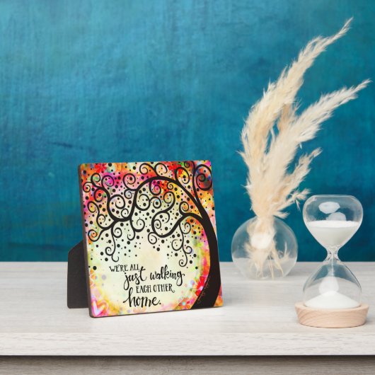 悔やみや弔慰かわいらし歩くお互いのホーム引用文 フォトプラーク (インサイチュ)