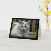 悔やみや弔慰での猫カードの紛失 カード (黄色い花)