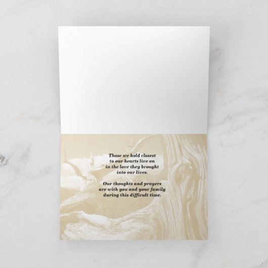 悔やみや弔慰で木を越えてブラザーマウンテンを失う カード (内部)