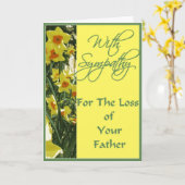 悔やみや弔慰で父を失った カード (黄色い花)