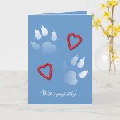 悔やみや弔慰で犬を失った カード (黄色い花)