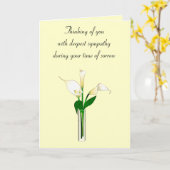 悔やみや弔慰で カード (黄色い花)