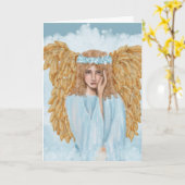 悔やみや弔慰とエンジェルの弔問カード カード (黄色い花)