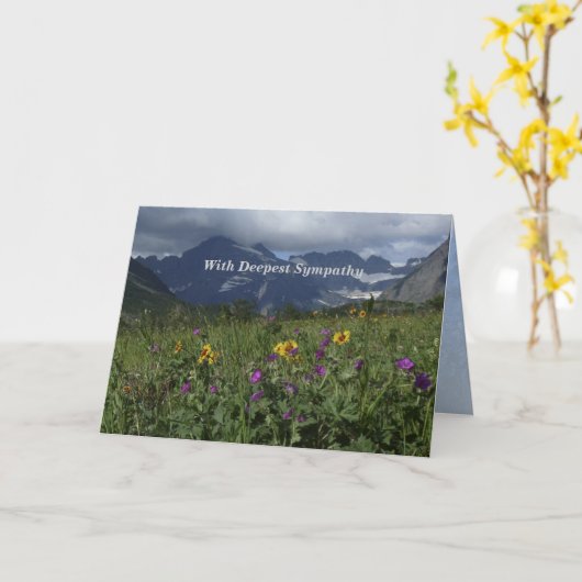 悔やみや弔慰と山野草挨拶 カード (黄色い花)