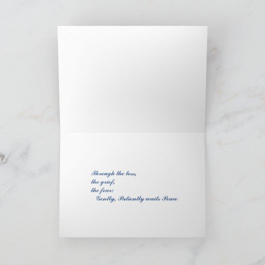 悔やみや弔慰と平和 カード (内部)