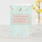 悔やみや弔慰と蝶カード カード (黄色い花)