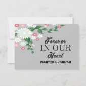 悔やみや弔慰のお葬式の花感謝のメッセージ サンキューカード (裏面)