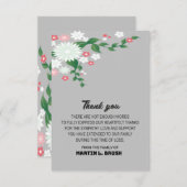 悔やみや弔慰のお葬式の花感謝のメッセージ サンキューカード (正面/裏面)